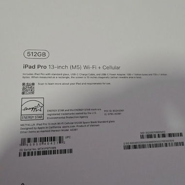 Apple 13 iPad Pro M5 512GB Wi-Fi + Cellular Space Black ME7Y4LL/A plus MWR53LL/A - 4/6