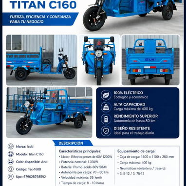 TRICICLO ELÉCTRICO  MARCA : IZUKI - 3/7