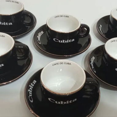 6 TASAS GRANDES CUBITA, CON SUS PLATOS. NUEVAS EN SU CAJA. - Img 112756630