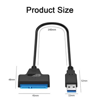Cable USB 3.0 a SATA, adaptador de disco duro USB a SATA III compatible con HDD y SSD de 2.5",  53274327 - 4/8