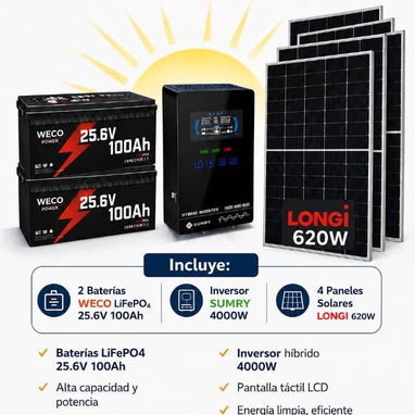 ☀️KITS SOLARES VARIAS/CAPACIDADES Y PRECIOS - 2/3