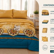 Juego de edredón camero estampado+sabanas - Img 56200243