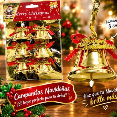 Set de 6 Campanas para Árbol de Navidad (lo) - 2/2