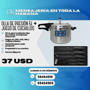 🍲 OLLA DE PRESIÓN DE 5 LITROS PARA TODO TIPO DE COCINA INCLUIDA LAS DE INDUCCIÓN + SET DE CUCHILLOS 💲37 USD - Img 54408508