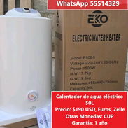 Calentador de agua eléctrico de 50 litros con un año de garantía. Propiedad y Factura a su nombre - Img 49145134