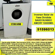 Inversor Solar de Fase Dividida SAKO SUNSEE AMERY 10000Wh...1720 USD....51596013..Transporte lugares cercanos (QB-810) - Img 56741392