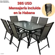 🔖Set de Comedor Exterior Premium de 6 Sillas plegables - Img 55683417