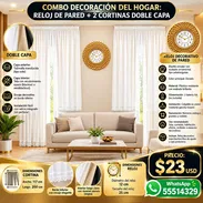 RELOJ DE PARED + 2 CORTINAS DOBLE CAPA, ENTREGA DE FACTURA. TODO NUEVO EN SU EMPAQUE, PRODUCTOS IMPORTADOS, VARIEDAD - Img 57286742