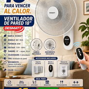 🍂 18" 🍂 VENTILADOR DE PARED CON MANDO MARCA DESMATT. MENSAJERÍA CON FACTURA Y GARANTÍA. 📲 54833699 - Img 56492912