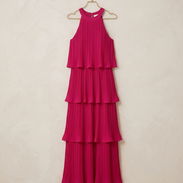 Vestido largo de mujer elegante plisado, color fucsia de fiesta [Talla S] 25usd - Img 56122683