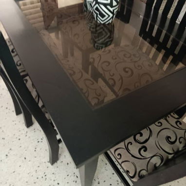 🚨 Mesa de comedor de madera y cristal, de 6 plazas. - 3/3