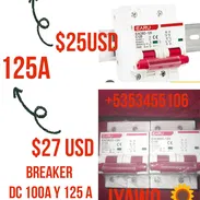 Breaker DC 100A y 125A 63A 2 polos/ Paneles Solares   100A $ 25 usd  125A $ 27 usd - Img 52919231