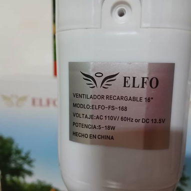 Ventilador Recargable de Pedestal  • ELFO 16" • Con Panel Solar(Leli) - 3/8