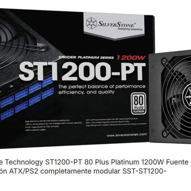 Fuente SilverStone Technology ST1200-PT 80 Plus Platinum 1200W Fuente de alimentación ATX/PS2 completamente modular - 7/7