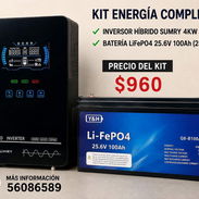 KIT SOLAR Inversor sumry 4kw + Batería 25v x 100ah (2560wh) - Img 57826380