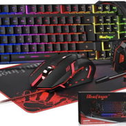 BlueFinger Combo Gamer RGB 4 en 1 Teclado Retroiluminado + Mouse Gaming + Auriculares con Micrófono + Alfombrilla - Img 57713594