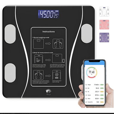 Báscula pesa corporal Electrónica Bluetooth Digital Inteligente De Baño x usb o batería 54321470 - 2/4