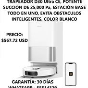 DREAME ROBOT ASPIRADOR Y TRAPEADOR D30 Ultra CE, POTENTE SUCCIÓN DE 25,000 Pa, ESTACIÓN BASE TODO EN UNO, COLOR BLANCO - Img 56882778