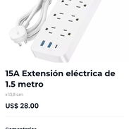 15A Extensión eléctrica de 1.5 metro x 13,8 cm y protector de Linea - Img 57395369