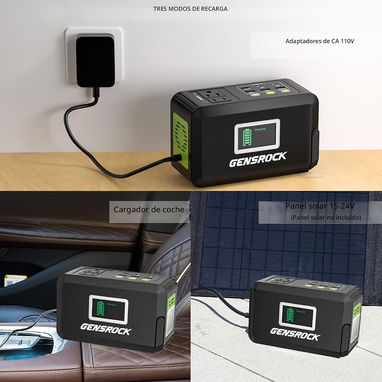 Estación de energía portátil GENSROCK de 120 W (pico de 220 W), generador solar de campamento de 88 Wh, banco de energí - 6/7