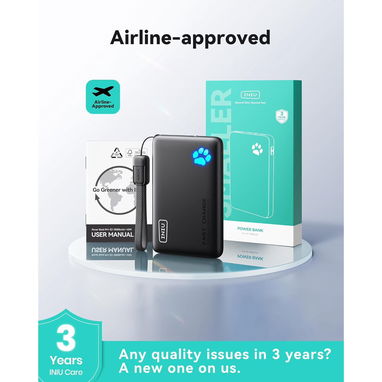 POWER BANK INIU 10000MAH 45W USB-C CABLE DESMONTABLE VIAJE ENVÍO DISPONIBLE + GARANTÍA - 3/9