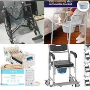 Nuevas! Silla sanitaria de ruedas, colchón antiescaras, sillón de ruedas, Cojín kelly, bastón, andador,. - Img 50642485