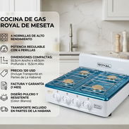 COCINA ROYAL 4 HORNILLAS (MESA) - $120 USD | Envío Incluido La Habana | Factura y 1 Mes Garantía | Acero Blanco - Img 57782578