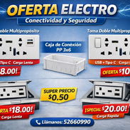 Tomas doble multipropósito con USB carga rápida o lenta + toma de piso entrada USB y tipo C. - Img 57430544