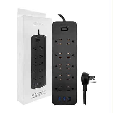Regleta Eléctrica 13 en 1 – 10 Tomas + 2 USB + USB-C – Cable 1.5 m - 3/3
