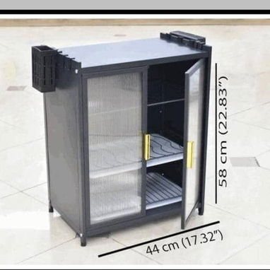 Platero de metal con puerta para encima de la meseta de 2 y 3 niveles (gu) - 4/6