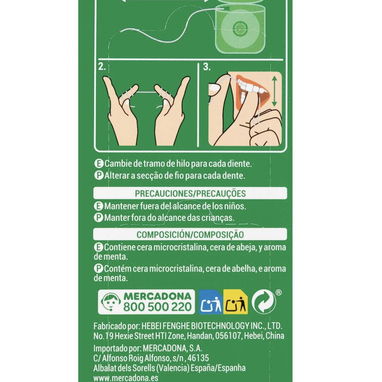 Hilo dental 120m con cera y sabor a menta (higiene bucal) - Img 112695468