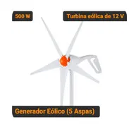 Generador Eólico VEVOR 500W 12V Turbina de Viento 5 Aspas Con Controlador MPPT Kit Con Anemómetro Para Casa RV Granja - Img 56697508