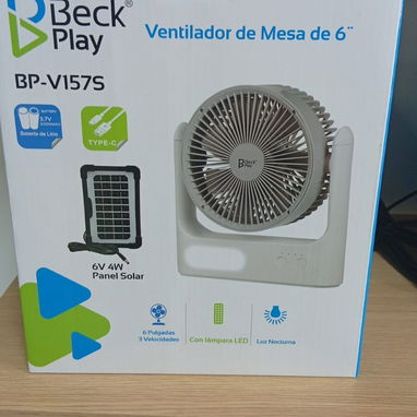 Ventilador Recargable de mesa con panel solar - Aceptamos pago en transferencia, CUP, USD - 2/4