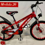 Bicicletas 20 silver bike varios colores Frenos de disco,amortiguacion,luz led delantera,pomo de agua nuevas en su caja - Img 58296615