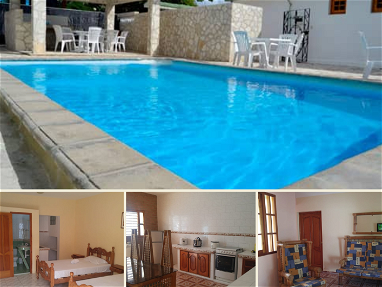 ⭐ Renta casa de 5 habitaciones climatizadas,5 baños, minibar,sala, cocina,piscina,ranchón, parrillada,a 150 m del mar - Img 62300347