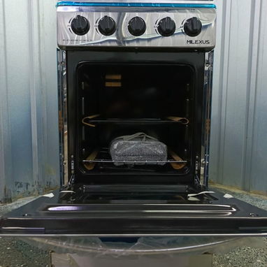 Cocina de gas 4 hornillas y Horno Milexus Encendido Magneto, Tapa de Cristal y Acero Inoxidable Precio $250 USD Transp - Img 124540733