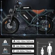 Bicicleta Eléctrica Deepower QS7 750W 1500W Peak  48V 20Ah 20x4 Fat Tire - Img 58183856