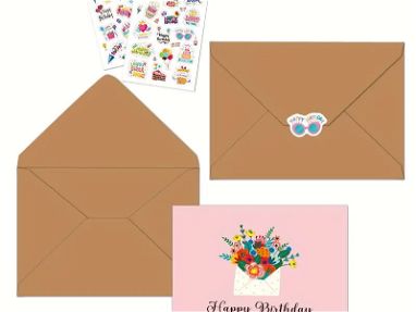 Tarjetas de cumpleaños con sobres y pegatina - Img 67661071