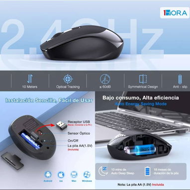 MOUSE INALÁMBRICO. MARCA: 1HORA. - Img 118411417