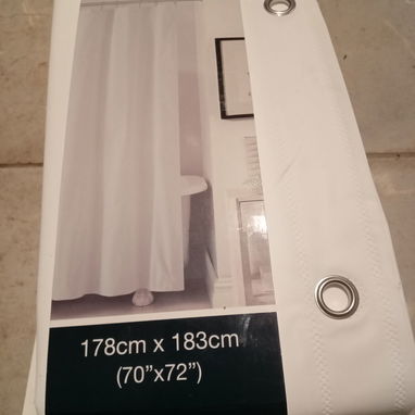 Cortina de ducha color blanco lisa 178cm x 183cm - 2/2