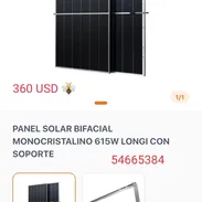 Panel solar bifacial + soporte - Img 56414239