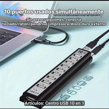 Hub USB de 10 Puertos - Img 124748679