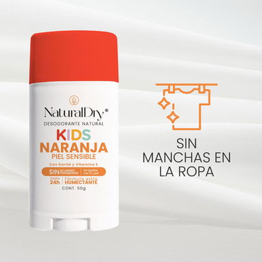 Desodorante Natural en Barra Naranja Kids Piel Sensible (Para niñas y niños) - Img 117358979