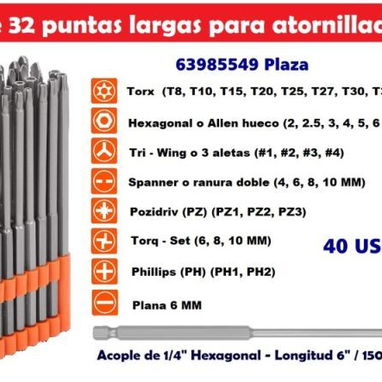 Puntas largas para atornilladoras - 2/2