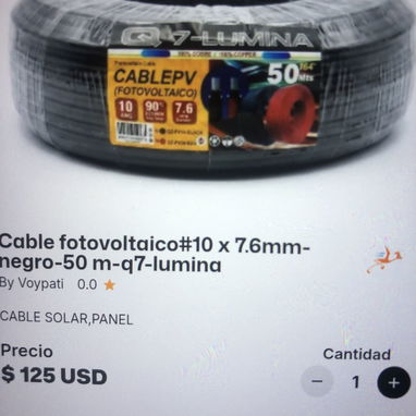 Cable fotovoltaico #10 x 7.6 mm rojo son 50 m q7 lumina - 2/2