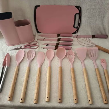 Set de silicona para cocina rosado(CVV) - 3/3