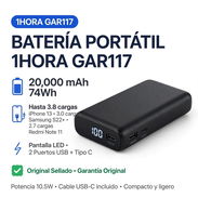 Power Bank 20000mAh marca 1 Hora. Mantén tu celular encendido pese al apagón!!! - Img 56480677