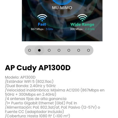 AP Cudy AP1300D. Montaje: Escritorio o Pared - 2/7