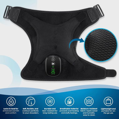 🔥 Almohadilla térmica inalámbrica para hombros WoloyHeatie con masaje - 3/9