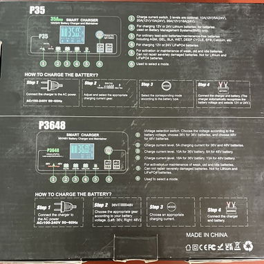 Cargador de baterías inteligente P35Amp  Litio. LiFePO4 - 7/8
